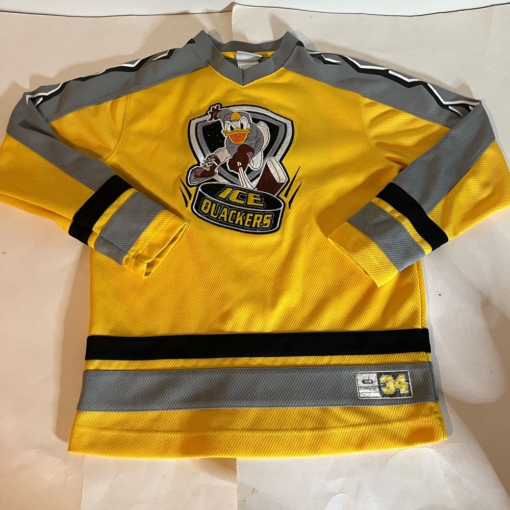 Vintage Disney Donald’s ice quackers 2006 Youth Large 10/12 Hockey Jersey Duck